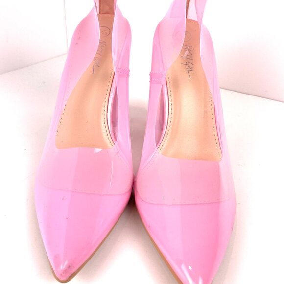 Nasty Gal Heels Womens Pink Pointed Toe Block Heel Barbie Core Size 7 - Picture 2 of 9